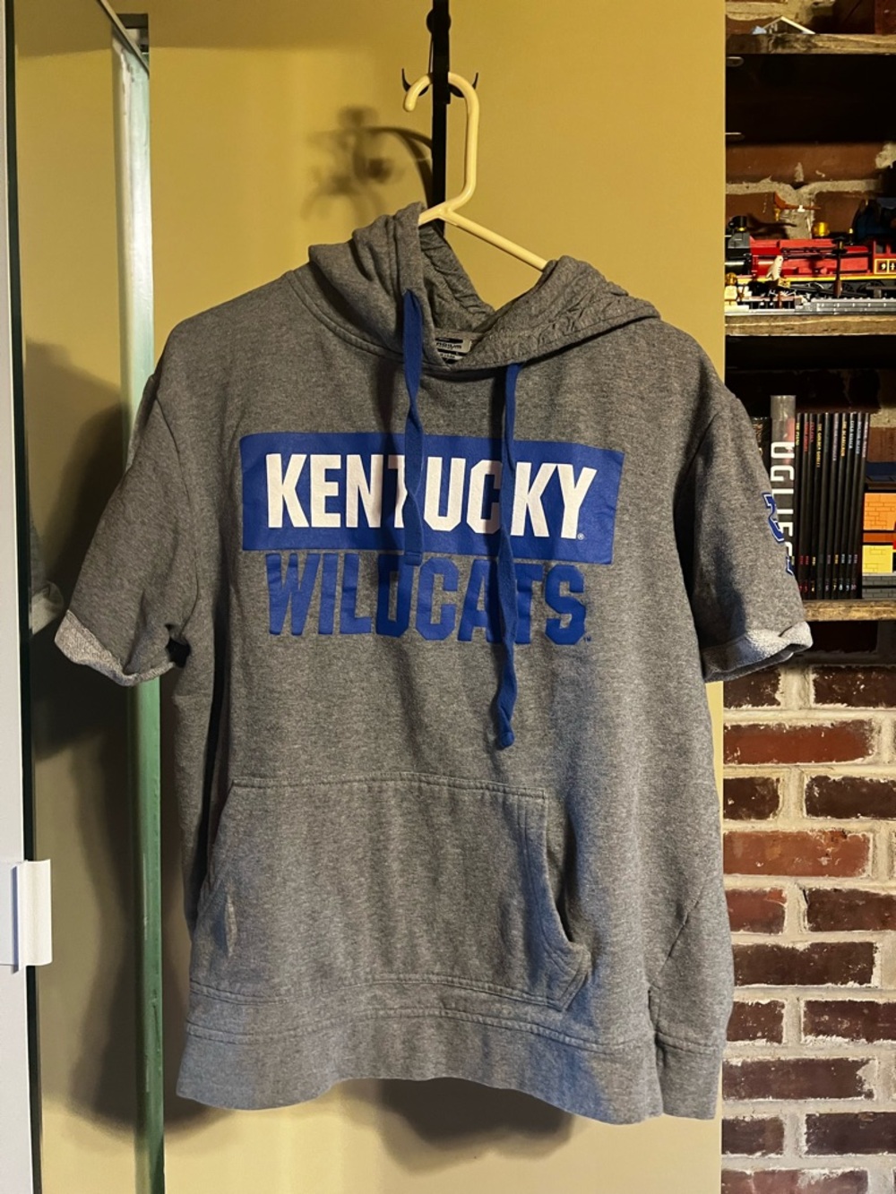Stadium Athletics Gray Hoodie with Blue Drawstrings